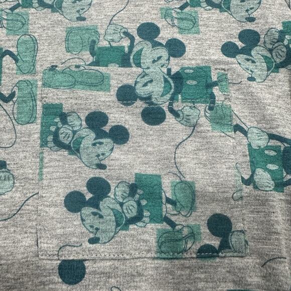 LuLaRoe Disney Carly Dress M Gray Green Mickey Mouse Print Hi-Low Hem - Picture 4 of 14
